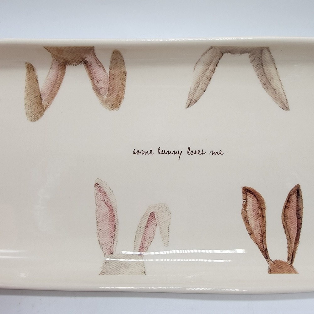 Easter Serving Platter Rae Dunn By Magenta Tray Some Bunny Loves Me Rabbit Ears